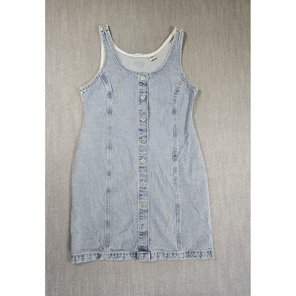 Levi's Womens Light Blue Denim Dress Button Down Pockets Sleeveless Size Small